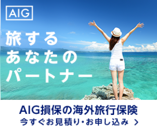 AIG損保の海外旅行保険 今すぐお見積り・お申し込み